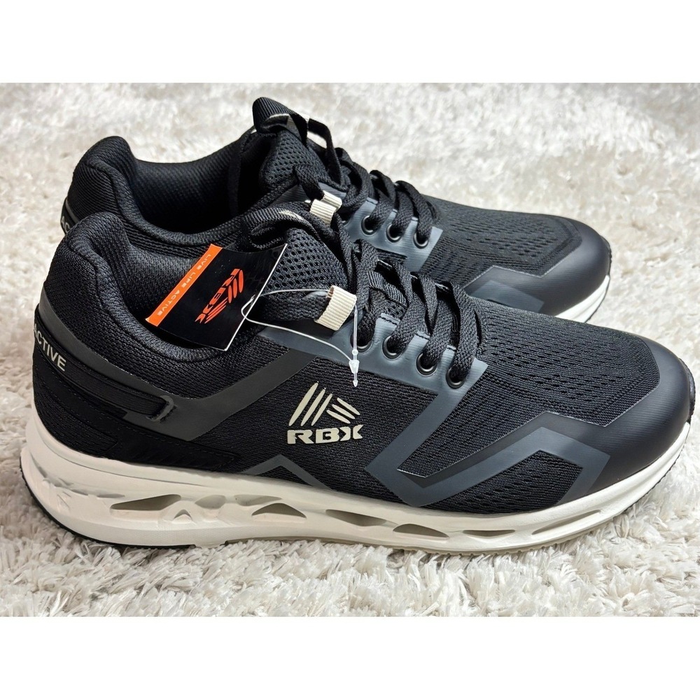RBX Live Life Active Mens Black White Mesh Athletic Running Training Shoes NEW